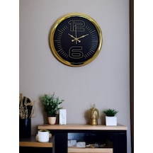 Elite Luxury Gold 40 Cm Metal Duvar Saati Çok Renkli