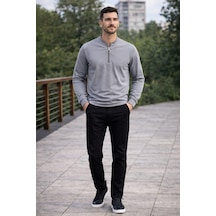 Alexandergardi Hakim Yaka Yarım Fermuarlı Erkek Sweatshirt K.gri