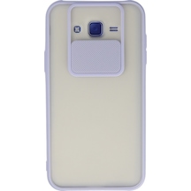 Samsung Galaxy Uyumlu J7 Kılıf Palm Buzlu Kamera Sürgülü Silikon - Lila Bzsxx00 1