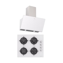 Silverline CS5349W01 - 3457 Soho 60 Beyaz Cam Ankastre Set