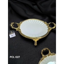Royking Elegance Yuvarlak Sunum Tabak Gold 36cm Pcl 027