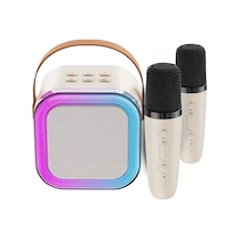 Bluetooth Uyumlu 5.3 Mini Ev Sineması Hoparlörleri Kablosuz Mikrofon İle Küçük White