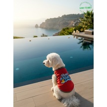 Kırmızı Beni Yıka Baskılı Kedi Ve Köpek Kıyafeti Evcil Hayvan Tişörtü Elbisesi Large/l/beden 3