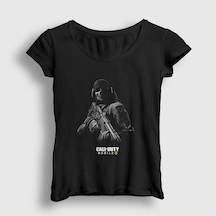 Presmono Kadın Mobile Call Of Duty T-shirt Siyah