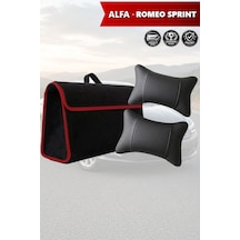 Alfa Romeo Sprint Uyumlu Bagaj Çantası Siyah Renk Koltuk Yastığı Lüks Model
