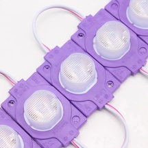 12 Volt 1.5 Watt Tek Lensli Mor 3030 Led Modül Ip65 10 Adet Modül