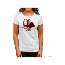 La Casa De Papel Tokio Beyaz Kadın Tişört Beyaz