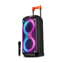Party Box Bluetooth Hoparlör Büyük Boy Taşınabilir Şarjlı Kablosuz Hoparlör + Karaoke Mikrofon