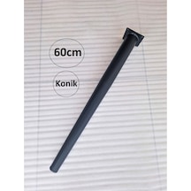 4 Adet-60cm Metal Konik Ayak-masa Ayağı-siyah Renk Çap: 5,1cm