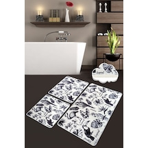 Lorı 3 Lü Set Banyo Halısı Paspas Yıkanabilir Çok Renkli