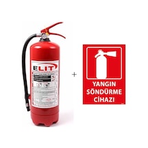 Elit Yangın ve Güvenlik Sistemleri Köpüklü Yangın Söndürme Tüpü 6 KG ve Yangın Söndürücü Levhası