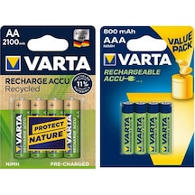 Varta 4*2100 Mah Aa 4*800 Mah Aaa Şarjlı Pil