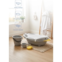 Babyjem Neşeli Ördek Banyo Seti 5 Parça Soft Gri Çok Renkli