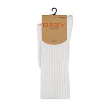 Ozzy Socks Soft Touch Kışlık Kadın Yünlü Uyku Çorabı Ekru