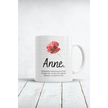 Anneye Özel Açıklamalı Hediyelik Tasarım Kupa Bardak Beyaz
