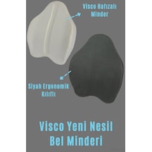 Overpazar Visko Yeni Nesil Bel Minderi Sırt Yastığı Minderi Sandalye Yastığı Koltuk Minderi Ortopedik Minder Siyah Siyah