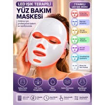 7 Renk Led Işıklı Yüz Bakım Maskesi Şarjlı Dokunmatik Kontrollü Ayarlanabilir Bantlı Cilt Bakım Cihazı
