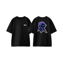 Thewert Valorant Omen Tasarım Sırt Baskılı Pamuk Siyah Oversize T-shirt