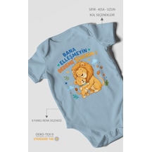Morivokids Bana Elleşmeyin Dedemle Giderim Kısa Kollu Bebek Body %100 Pamuk Bebe Mavisi