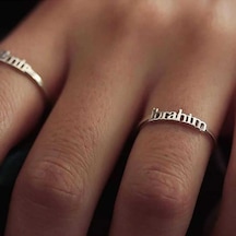 Gümüş Kişiye Özel Isim Yazılabilen Bayan Yüzük (551172197)