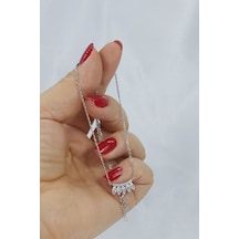 925 Ayar Taç Model Zirkon Taşlı Gümüş Kolye