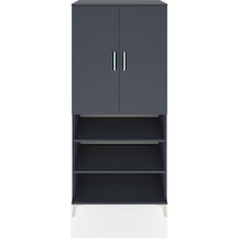 Hyperion Dolap 4 Raflı 2 Kapaklı Tek Askılı 88x44x195 Antrasit-antrasit Antrasit