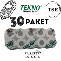 Tekno Rulo Yazarkasa Pos Rulosu 56x14 Mm 30 Paket 300'li Rulo
