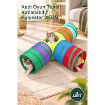 3 Adet Kedi Oyun Tüneli Katlanabilir Polyester 25 Cm
