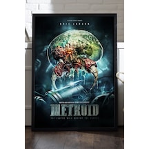 Metroid Siyah Ahşap Çerçeveli Poster, Dekoratif Oyun Duvar Tablosu