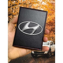 Hyundai Ruhsat Kabı Logolu Oto Ruhsat Kılıfı Vinleks Deri
