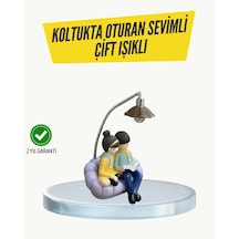 Okuyan Çift Figürlü Dekoratif Gece Lambası Hediye Seçeneği Diğer