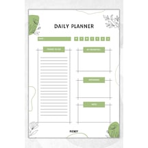 Günlük Planlayıcı - A4 Ebat Yapılacaklar - 30 Yaprak - Daily Planner - 0747 Çok Renkli