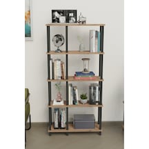 Mirada 5 Katlı Modern Kitaplık Dekoratif Çok Amaçlı Kitaplık Ve Organizer Çok Raflı Düzenleyici - Meşe Meşe