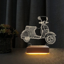 3D Ilizyon Led Lamba Scoter Motor Tasarım Gece Lambası