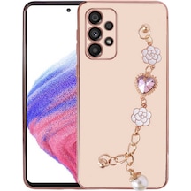 Mobilteam Galaxy Uyumlu A53 5g Kılıf El Tutamaçlı Kamera Korumalı Taka Silikon Kapak - Pembe Pembe