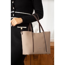 Just Polo Kadın Büyük Boy Suya Dayanıklı Lakoste Kumaş Uzun Askılı 4 Gözlü El Ve Omuz Çantası Pbu2170 Vizon - Kahve Vizon - Kahverengi