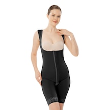 Variteks 218 Agraflı Göğüs Altı- Diz Üstü / Sırtı Kapalı Liposuction Korse Siyah