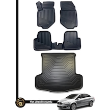 Fiat Linea Havuzlu 3d Paspas+bagaj Havuzu İkili Set