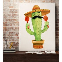 Bk Gift Kaktüs Tasarımlı Kanvas Tablo 70X100Cm-11 (551143007)