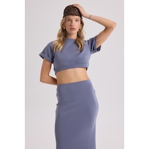 Mai Collection Mai Studios Co. Paloma İndigo Crop Etek Takım İndigo