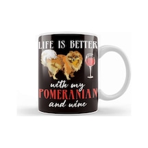Life Better With Pomeranian Pommy Pom Owner Dog Animal Kupa Bardak Porselen Karışık