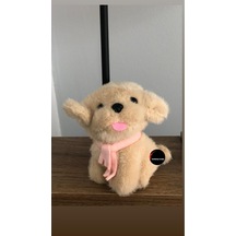 Sevimli Dil Çıkaran Köpek Peluş Oyuncak Anahtarlık Hediyelik Uyku Arkadaşı 15 Cm Kahverengi