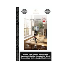 Tripod Çok Amaçlı 360 Derece Kumandalı Selfie Çubuğu L10 Siyah Çekim Aleti Video Ayağı Mobil Ayak