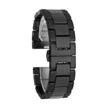 Galaxy Watch 42mm 20mm Mat Seramik Metal Sbt Kordon-parlak Siyah