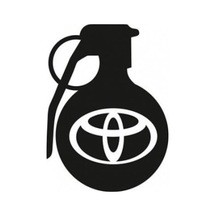 Toyota Araba Komik El Bombası Sticker Yapıştırma