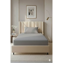 %100 Pamuk Ranforce Premium Tek Kişilik Lastikli Çarşaf Seti - Ko Koyu Gri