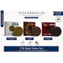 3 Lü Doğal Sabun Seti 3x125 G Kükürtlü Sabun, Katran Sabunu Ve Ud Sabunu Zeytinyağı & Defne Yağlı Cilt Bakım Seti