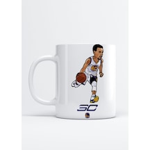 Stephen Curry Golden State Warriors Baskılı Porselen Kupa Bardak Beyaz