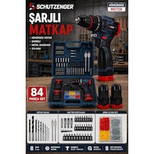 F11 Şarjlı Armut Matkap Darbeli Kömürsüz Motor 21w 84 Parça Çelik Şanzıman Su Geçirmez Profesyonel Usta Set