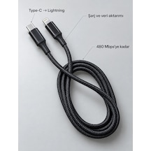 Uzun Ve Dayanıklı Type C Lightning Pd Hızlı Şarj Kablosu